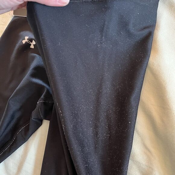 UNDER ARMOUR HEAT GEAR WOMEN'S USA BLACK RED BLUE WORK OUT GYM LEGGINGS S NEW - Picture 4 of 12